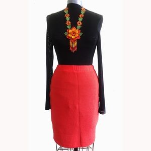 St. John Orange Knit Skirt